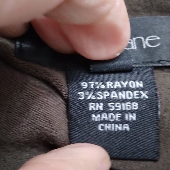 Karen Kane | Brown Sequin Wrap Front Sleeveless Knit Stretch Top | Size M - Picture 5 of 7